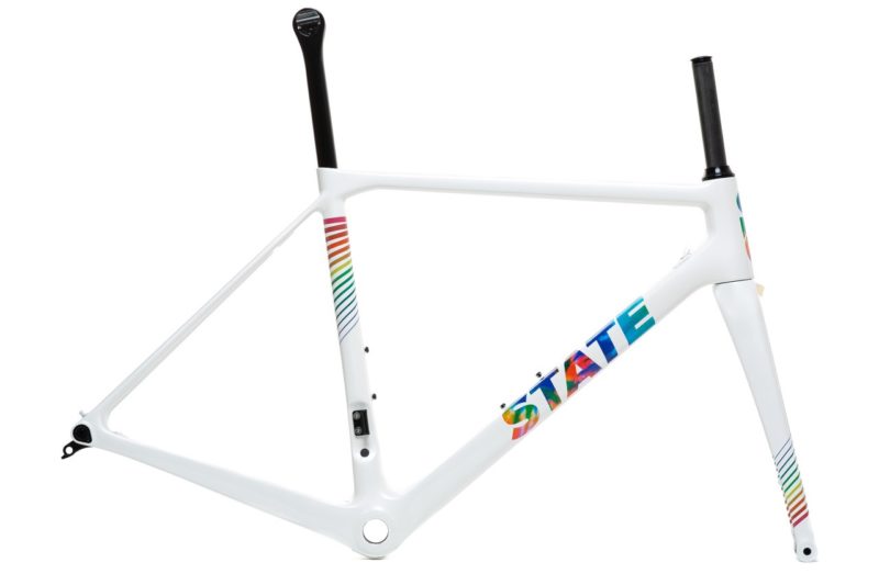 State Bikes Undefeated Carbon Road Pearl White Tie-Dye side