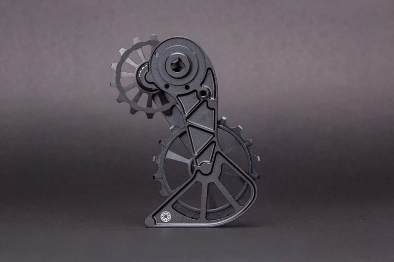 sram xplr kogel kolossos derailleur pulley with ceramic bearings, shown in black
