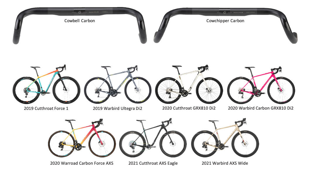 salsa cowbell and cowchipper carbon handlebar recall with affected bikes shown