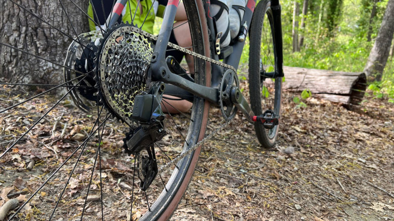 sram xplr gravel bike group review and closeup drivetrain details