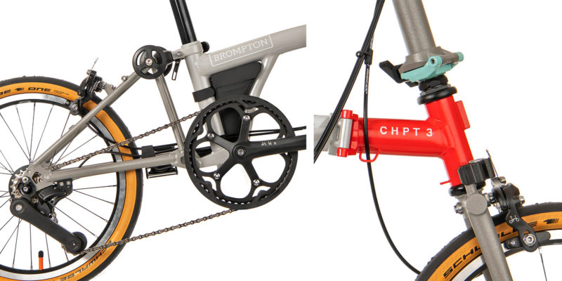 2023 Brompton x CHPT3 v4 steel and titanium folding city bike, frame details