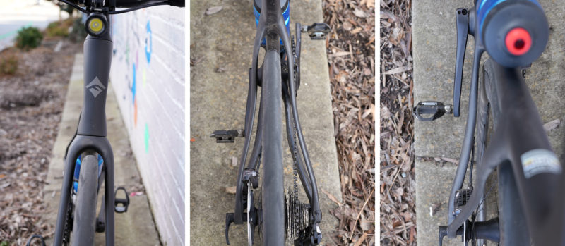 fezzari veyo sl aero road bike review - closeup tire clearance details