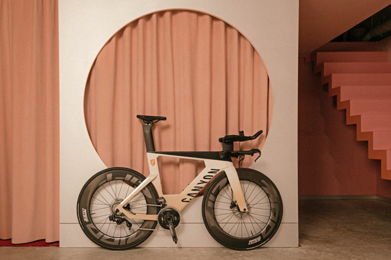 Canyon Speedmax CF SLX Frodissimo limited edition espresso triathlon bike infused with coffee, complete