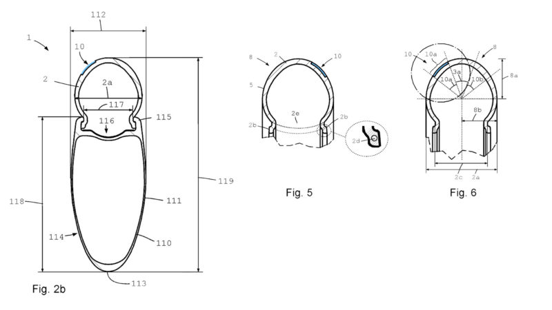 DT Swiss aero road bike tire concept patent, sections