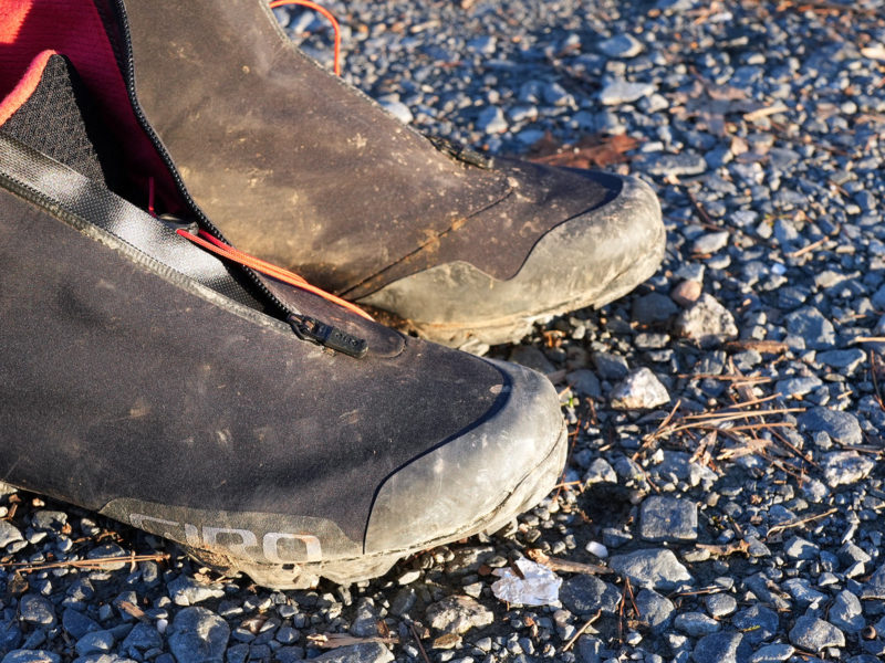 giro blaze winter MTB shoes review - closeup details on toe