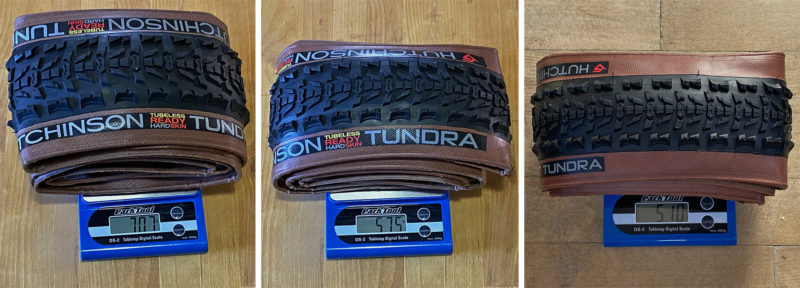 Hutchinson 50mm gravel bike tires, Tundra actual weight comparison 40mm 45mm 50mm