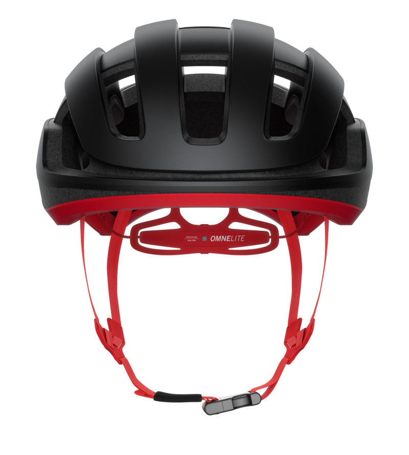POC Omne Lite lightweight road & gravel bike helmet, black & red