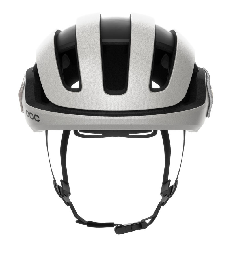 POC Omne Ultra MIPS bikepacking gravel bike helmet with strap-on adventure cargo mounts, silver