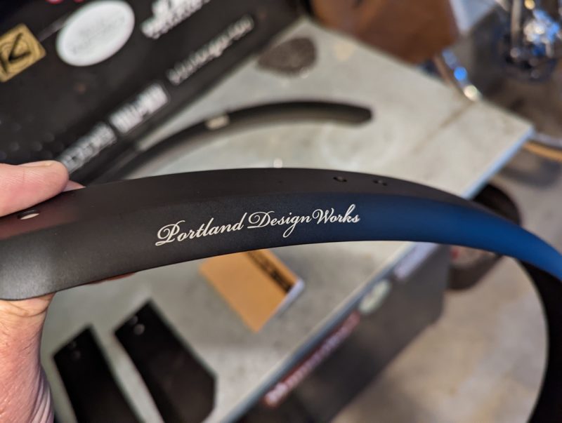 Portland Design Works Full Metal Fenders rear fender logo