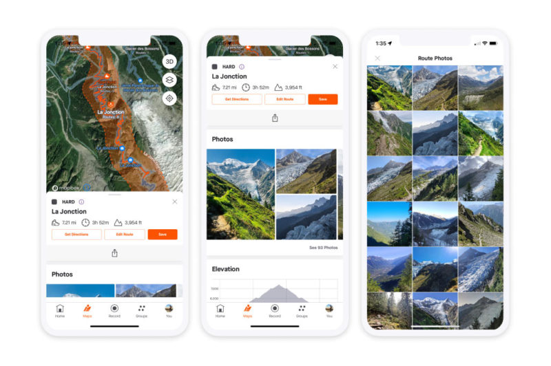strava adds trail photos to recommended routes on mobile app