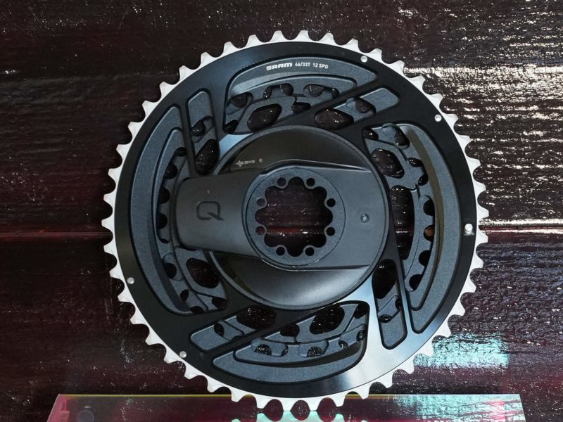 sram force one-piece 2x chainring unit with Quarq power meter