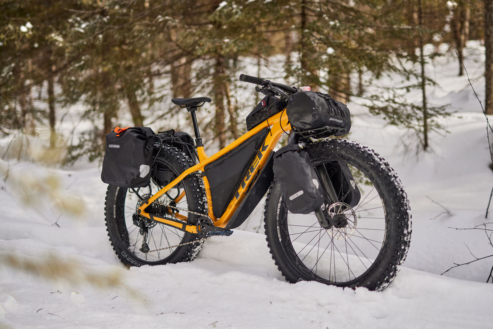2023 trek farley alloy fat bike fully loaded winter bike packing
