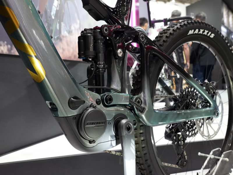 closeup of suspension and motor on Liv Intrigue Advanced women's eMTB