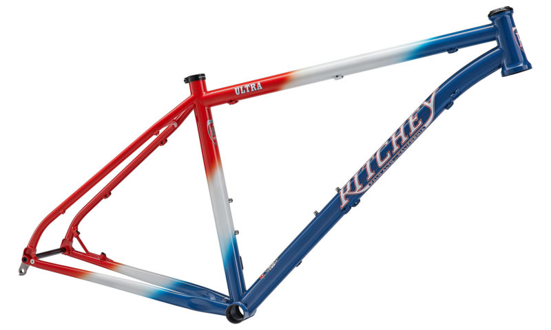 Ritchey Ultra 50th Anniversary limited edition steel mountain bike hardtail in red, white & blue retro Team fade, frame-only