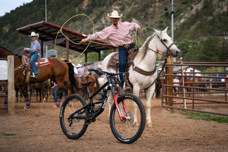 Revel Rodeo bike being roped