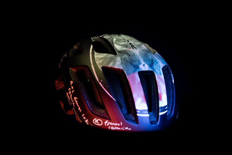 endura helmet with cat scan brain injury annotated medical information