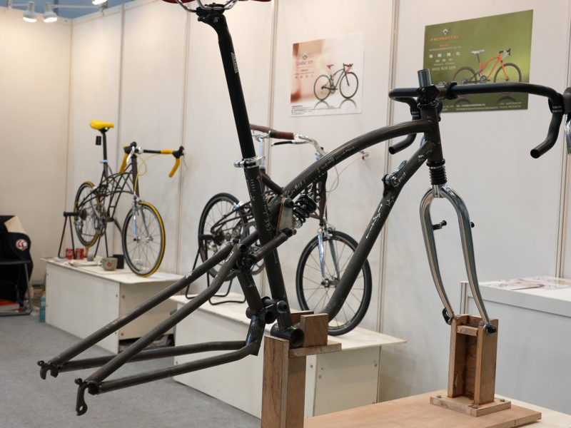 frontbital prototype suspension gravel bike frame