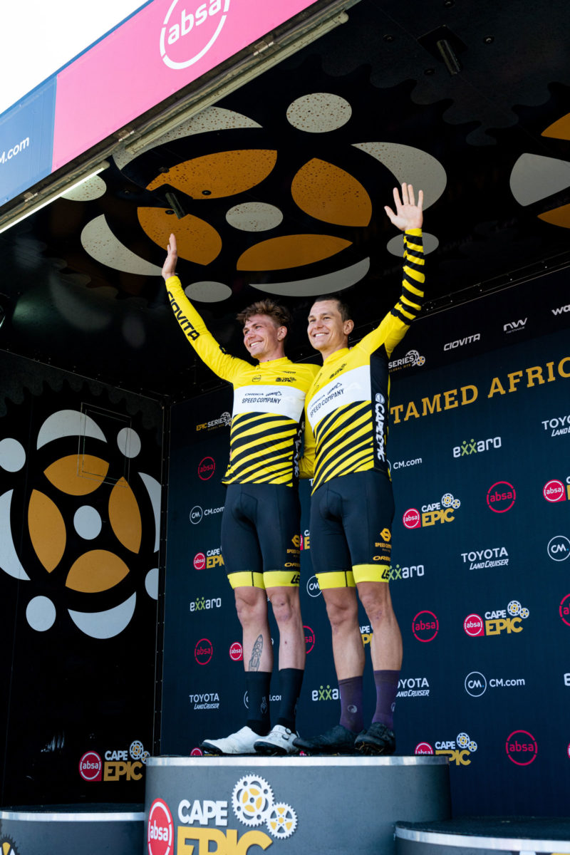 speed company racing yellow jerseys after stage 5 2023 cape epic