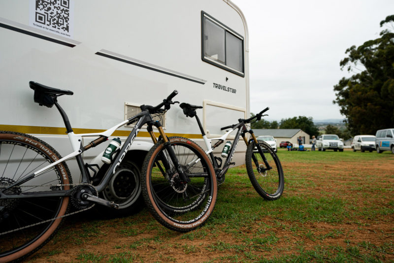 orbea x leatt x speed company racing campervan accomodation throughout 2023 cape epic with orbea oiz race mtb