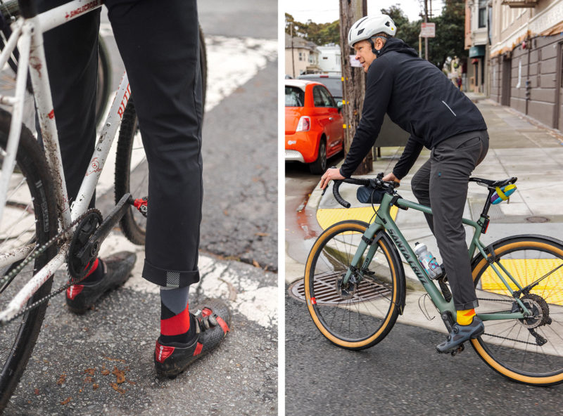 Ornot Mission Pants on a cyclist