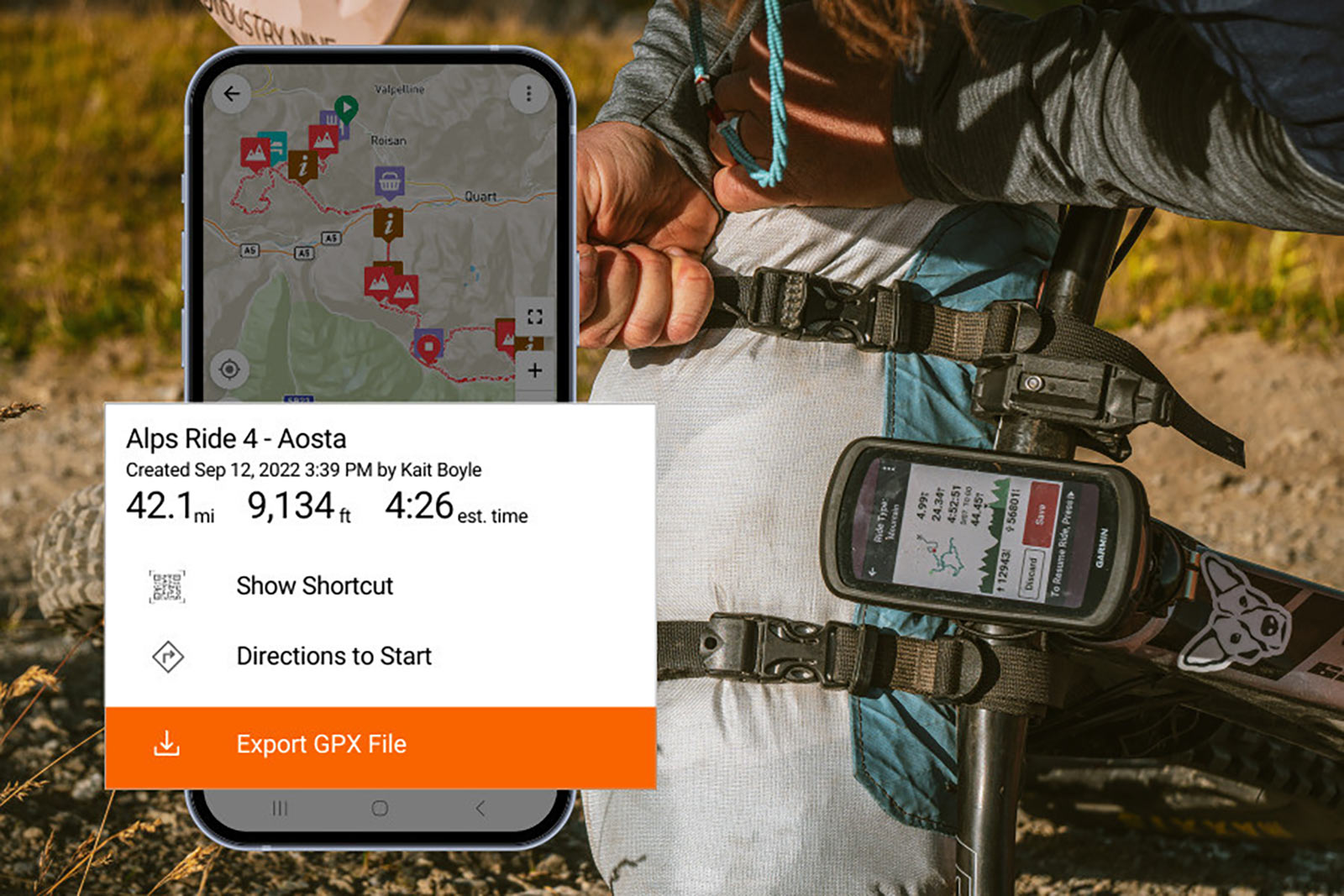 Ride With GPS app adds mobile GPX file exports
