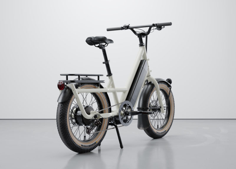 Specialized Globe Haul ST e-cargo bike in white, shown from angle