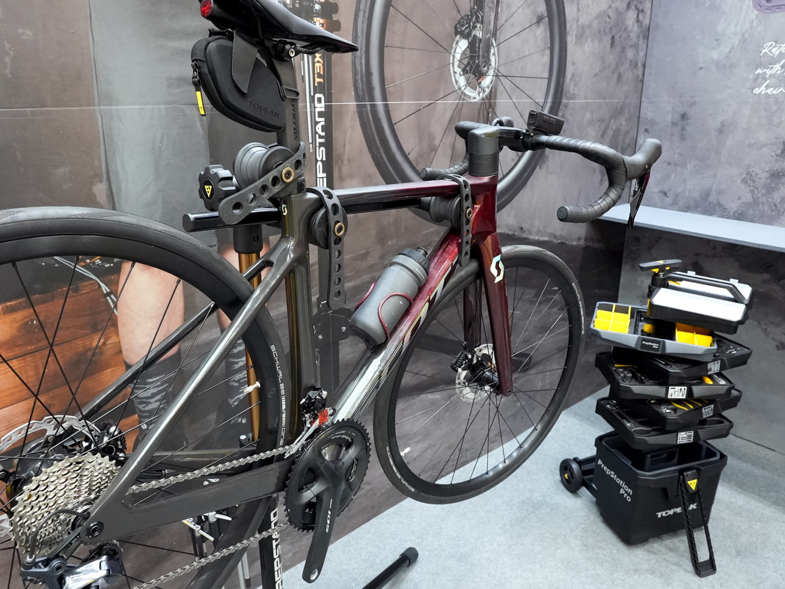 Topeak's 10g Carbon Bottle Cage, Pump Work Stands, Bikepacking Bags