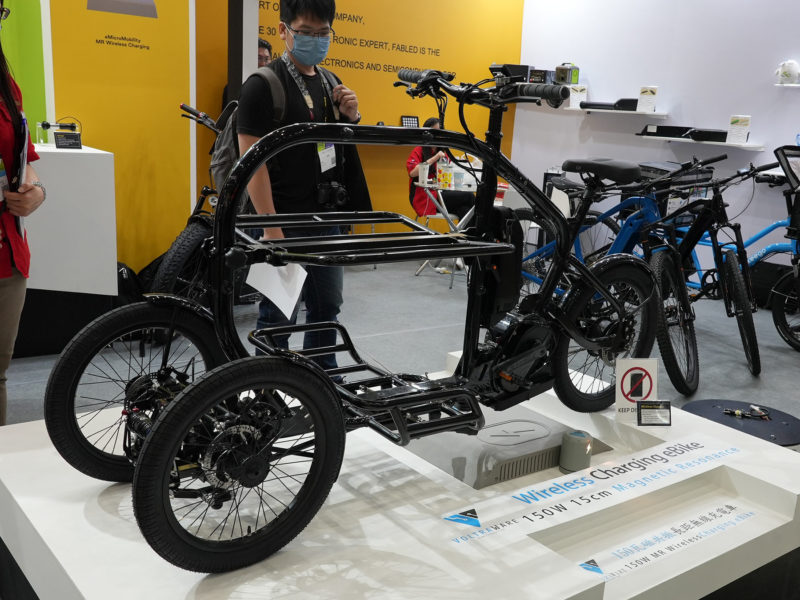 Voltraware wireless charging e-bike platform with cargo trike