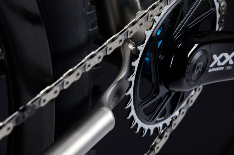 sage powerline titanium hardtail trail mountain bike closeup details of 3D printed chainstay yoke