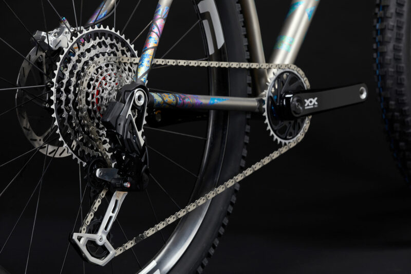 sage powerline titanium hardtail trail mountain bike closeup details