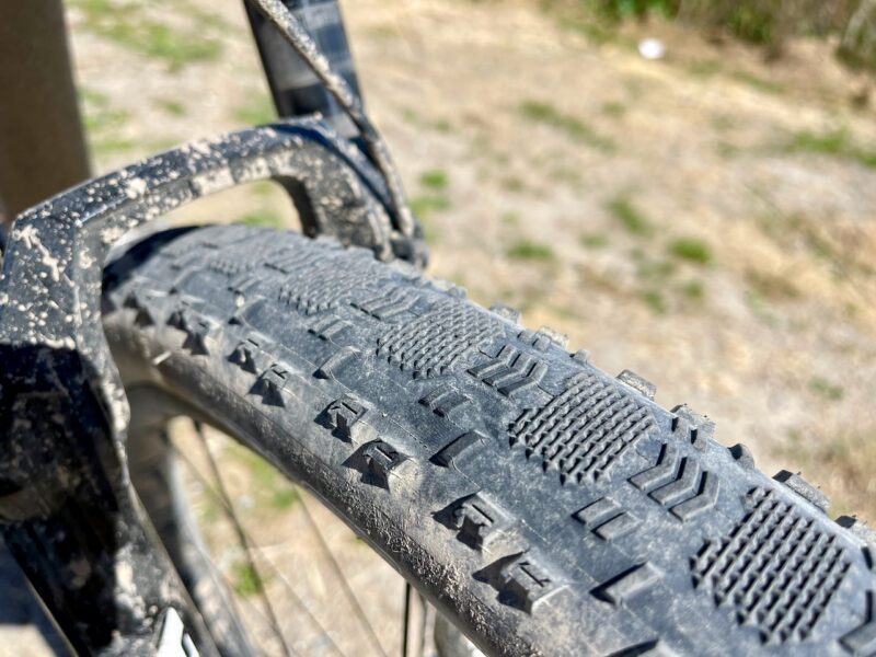 Pro Bike Check- Keegan Swensons Santa Cruz Blur with Prototype RockShox SID close up tread