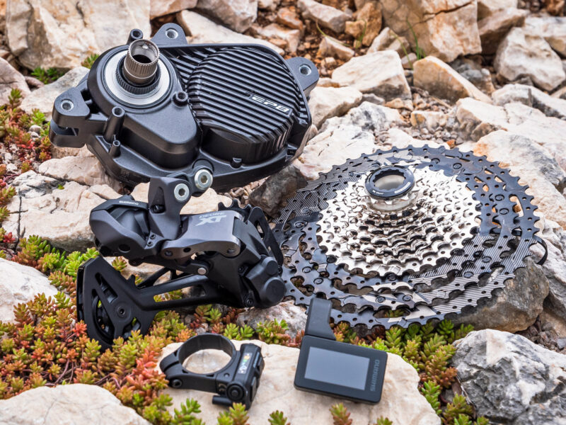 Next-gen Shimano eMTB ebikes transformed with AutoShift FreeShift automatic shifting, powered by LinkGlide, EP-801 & 11sp XT Di2, photo by Dan Milner, new components