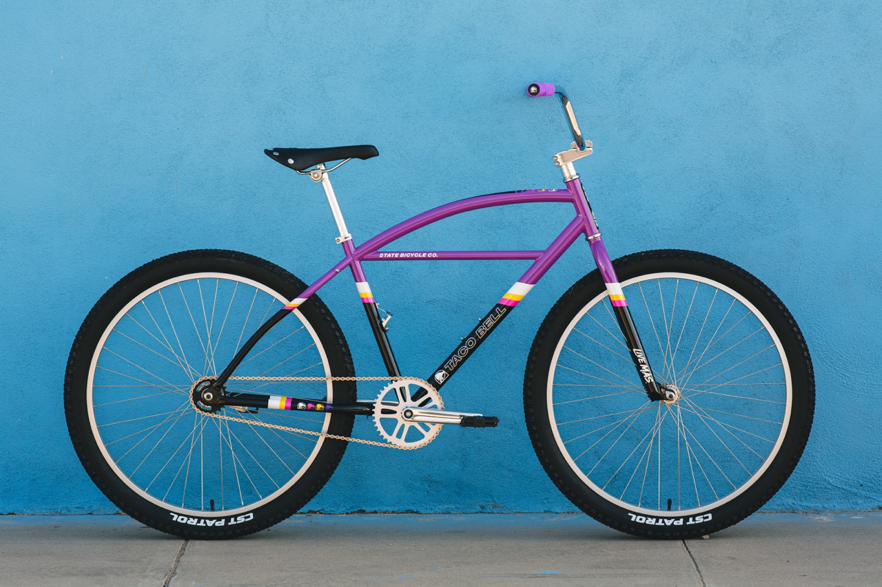 State Bicycles x Taco Bell Klunker hero side shot