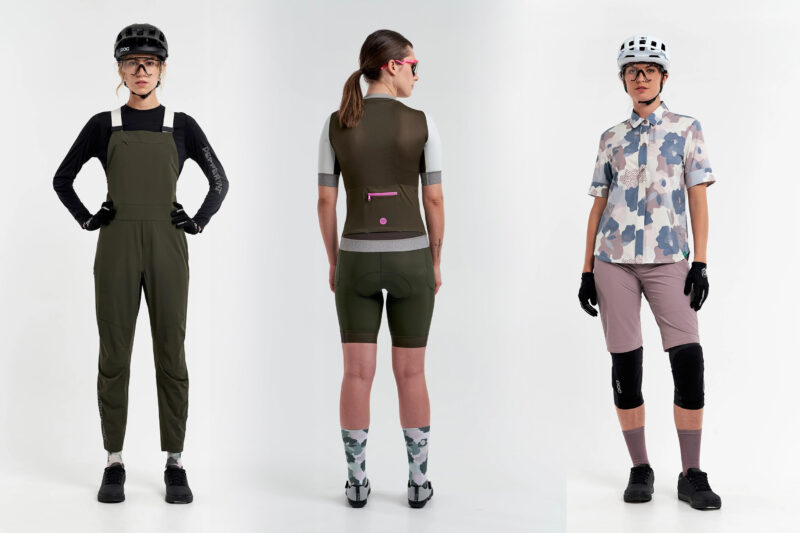 Three examples of Peppermint Cycling Co's spring line