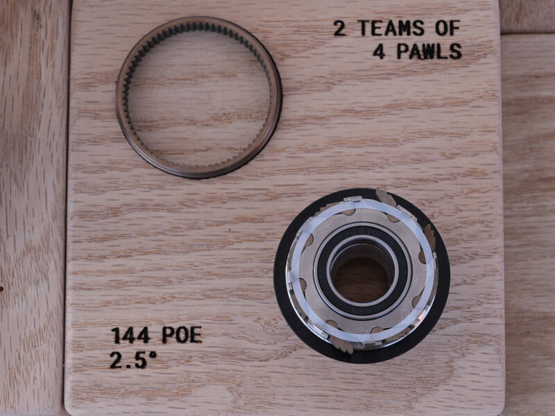 internal view of magnetic pawls and ratchet ring for Project 321 3-bike hub