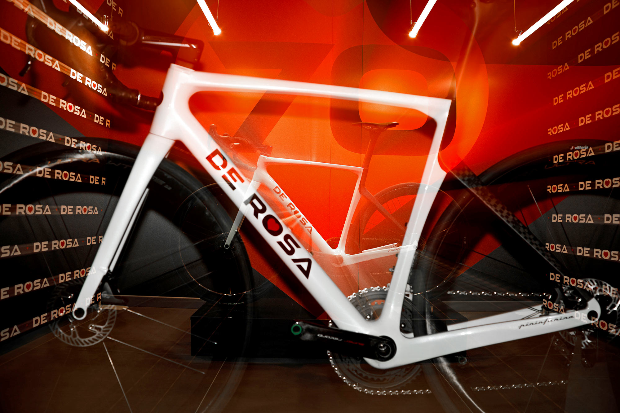 De Rosa 70 Settanta lightweight carbon aero road bike, designed by Pininfarina, blurry teaser