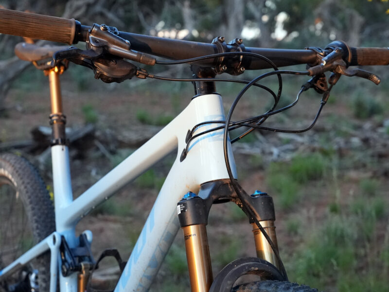 closeup details of 2023 pivot mach 4sl xc mountain bike