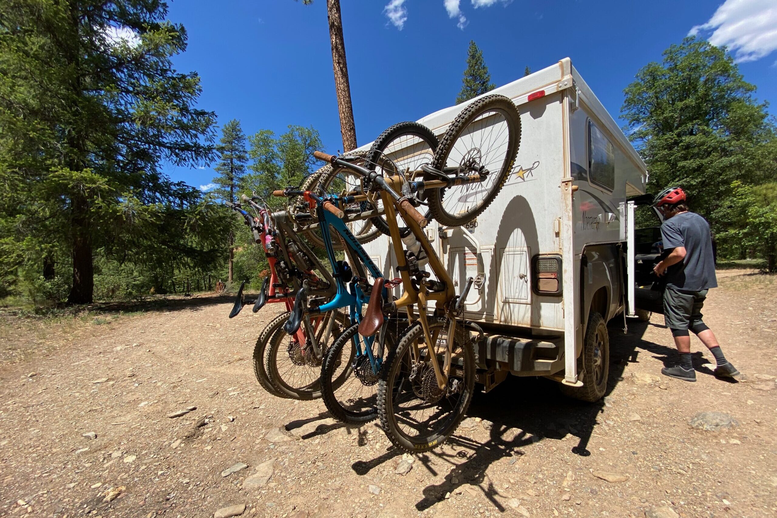 Loading up the North Shore Racks with several mountain bikes for more shuttle laps