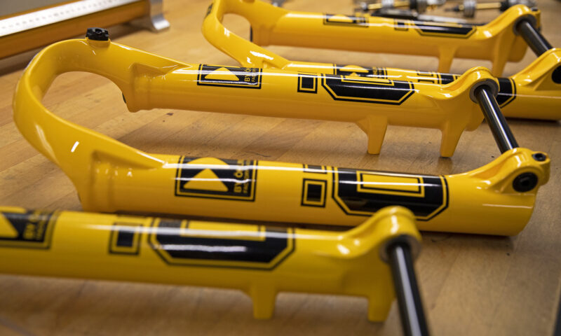 Öhlins Factory Racing, limited edition pro MTB race suspension upgrade, Factory Yellow Fork Lowers