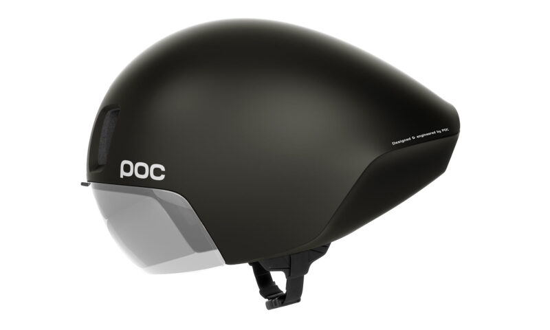 POC Procen TT helmet, cooling vented aerodynamic time trial road racing helmet, black side