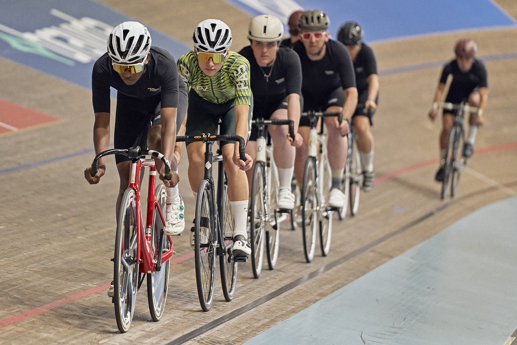 Pas Normal Studios Mechanism Pro road race cycling kit, Ballerup Super Arena velodrome training race