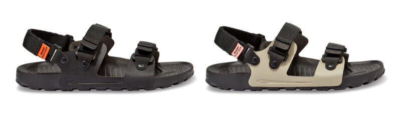 Quoc x Restrap Sandals, adventure gravel bikepacking post-ride shoes, colors black or sand