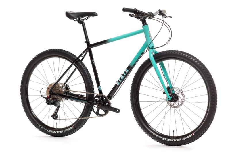 State 4130 Flat Bar All-Road turquoise fat tire side shot
