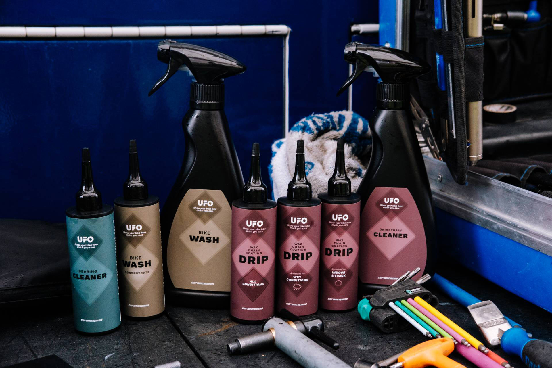 new Ceramicspeed UFO family of wax chainlubes and bike cleaning products