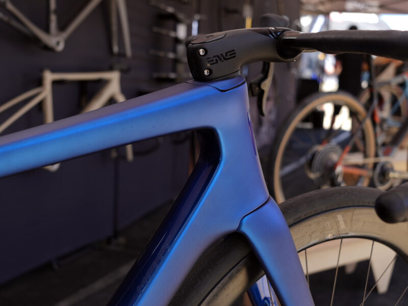 enve road bike with new aegean blue paint