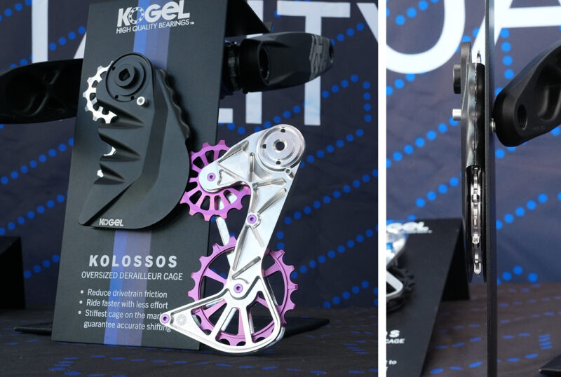 kogel oversize bering pulleys in purple and aero pulley cage