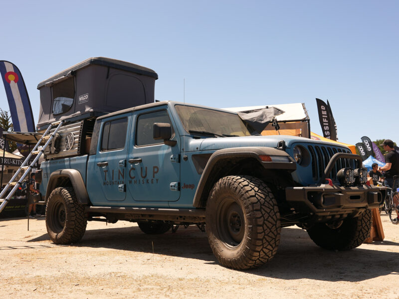 tin cup whiskey promo vehicle jeep with offroad build