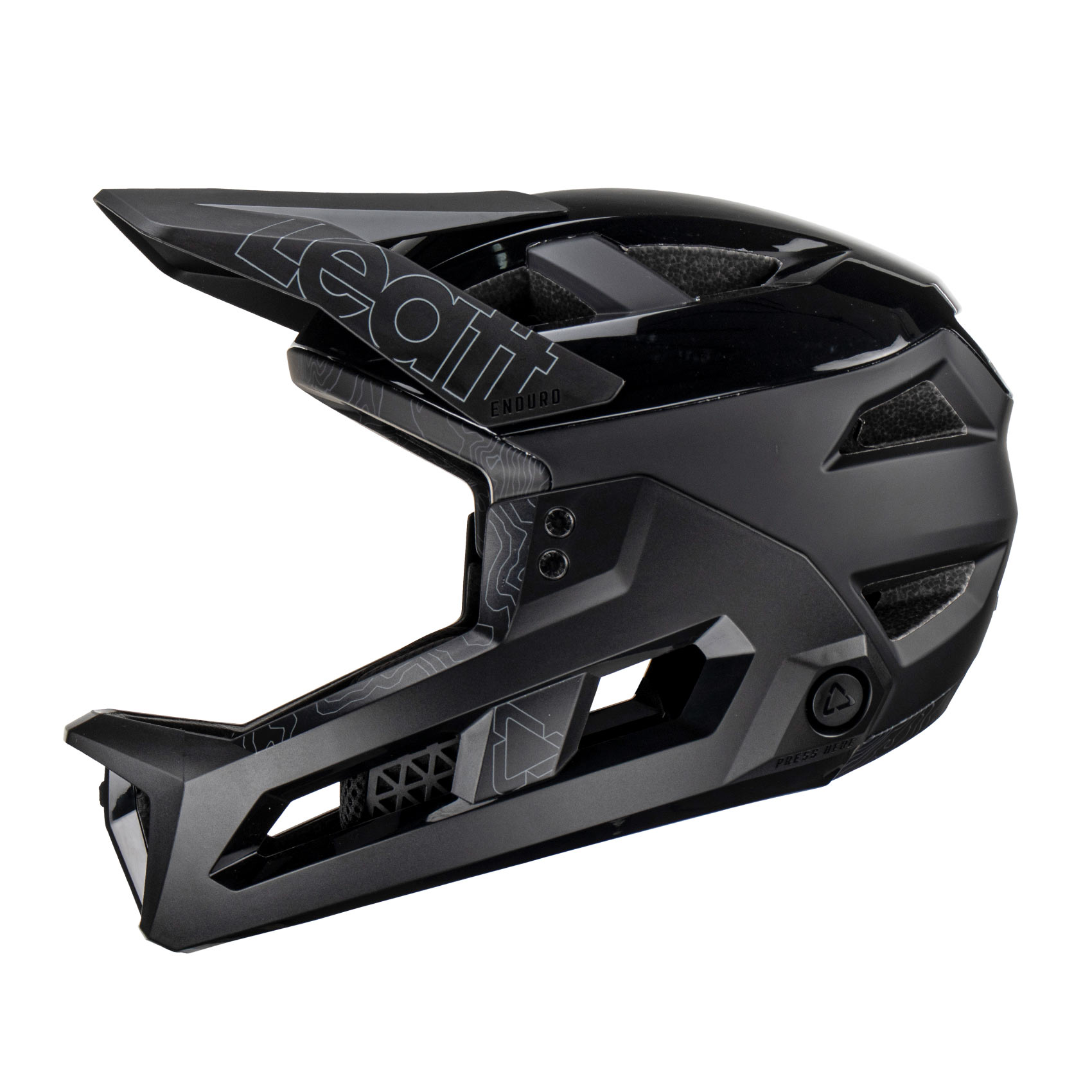 2023 Leatt 3 Enduro MTB Helmet, a convertible half-shell, 3/4-shell, or full-face mountain bike helmet, all-in-1, stealth
