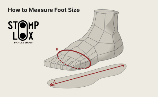Stomp Lox Slack Bicycle Shoe Foot measurement guide 1