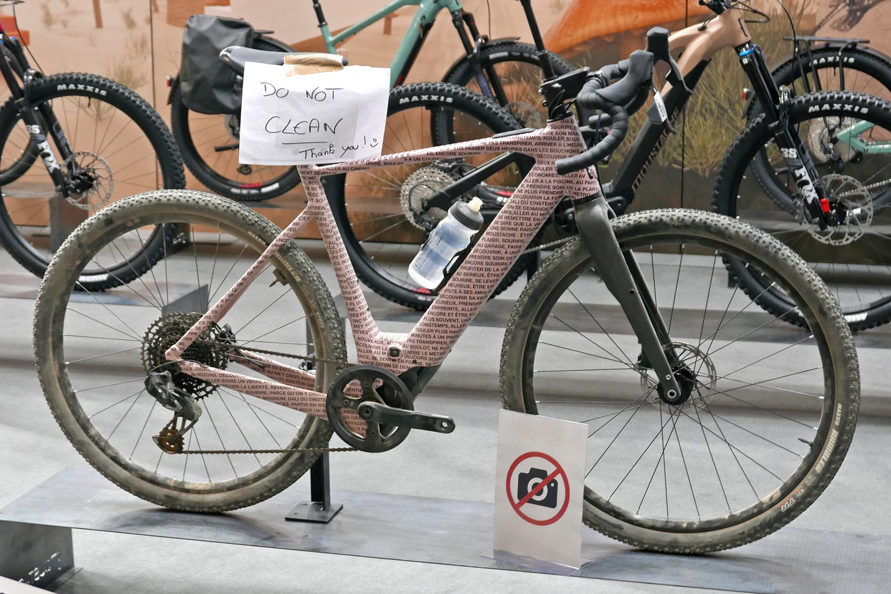 Eurobike 2023, the largest cycling industry trade show, a dirty Moustache ebike prototype